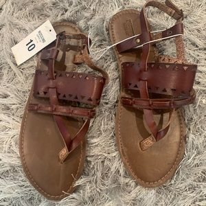 Brown Leather Sandals Sz 10